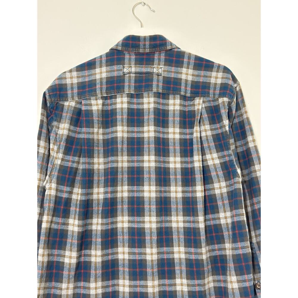 Duluth Trading Co Button Down Shirt Men’s Blue Plaid Flannel Workwear Casual S - Picture 5 of 10
